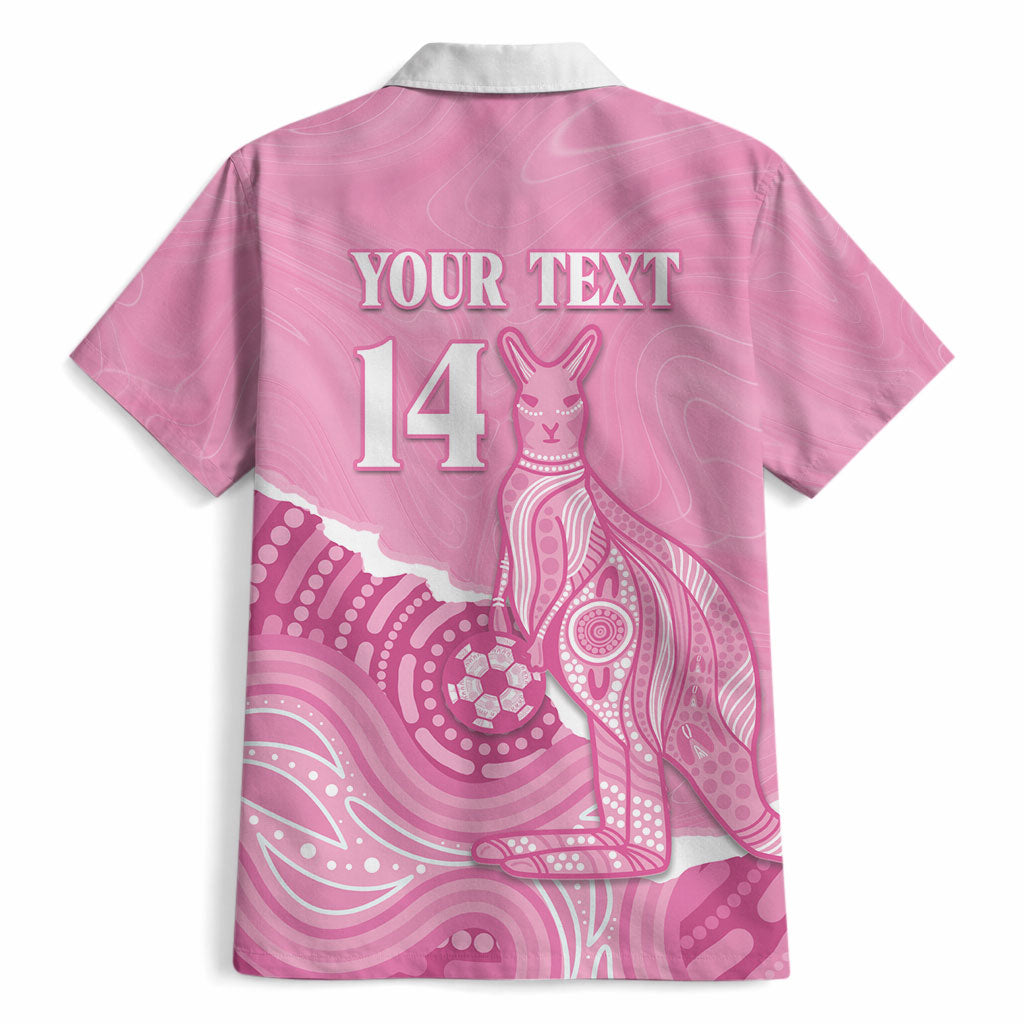 Australia Soccer Breast Cancer Custom Hawaiian Shirt Think Pink Aussie Opal Aboriginal Art