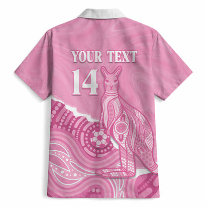 Australia Soccer Breast Cancer Custom Hawaiian Shirt Think Pink Aussie Opal Aboriginal Art