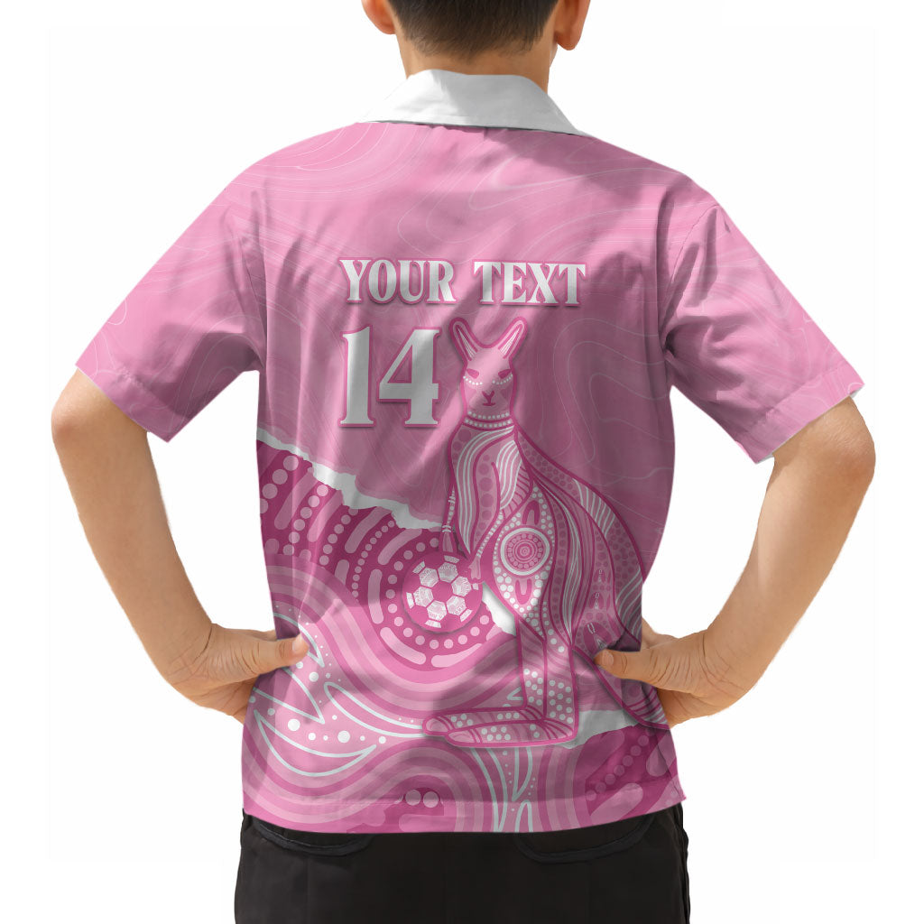 Australia Soccer Breast Cancer Custom Hawaiian Shirt Think Pink Aussie Opal Aboriginal Art