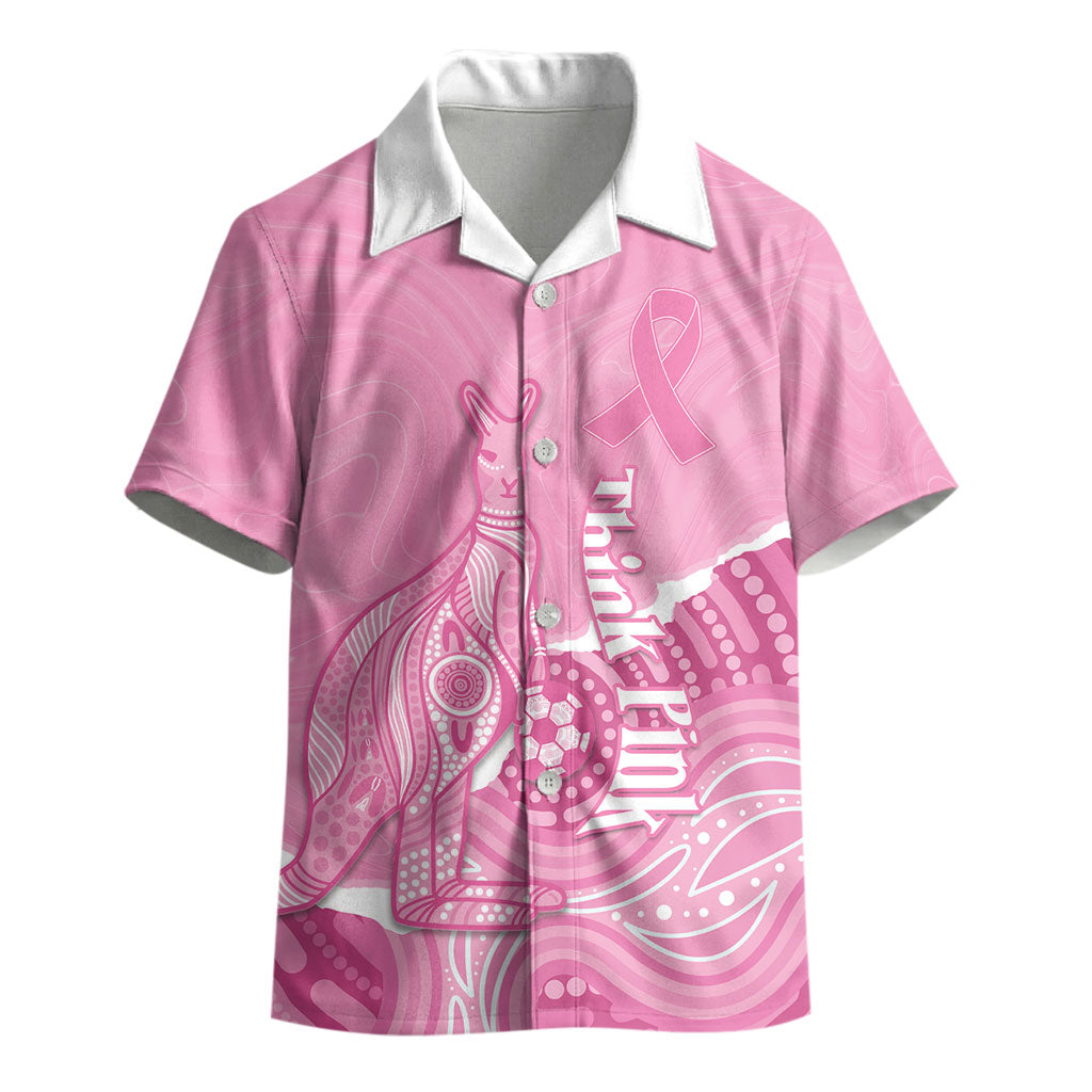 Australia Soccer Breast Cancer Custom Kid Hawaiian Shirt Think Pink Aussie Opal Aboriginal Art