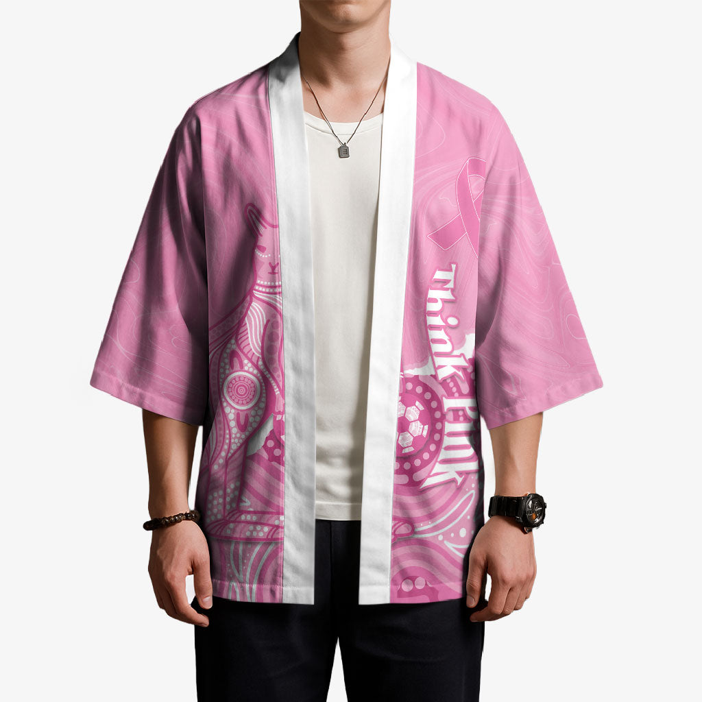 Australia Soccer Breast Cancer Custom Kimono Think Pink Aussie Opal Aboriginal Art