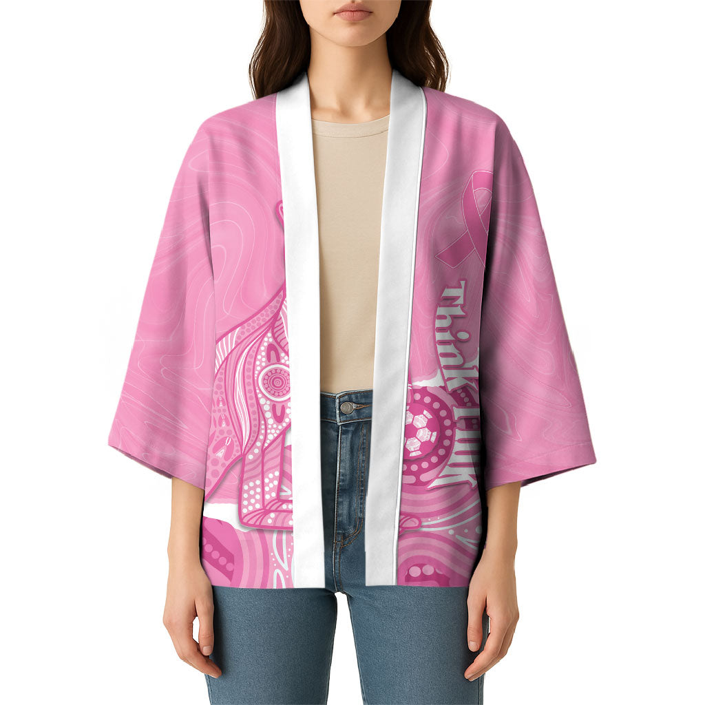Australia Soccer Breast Cancer Custom Kimono Think Pink Aussie Opal Aboriginal Art