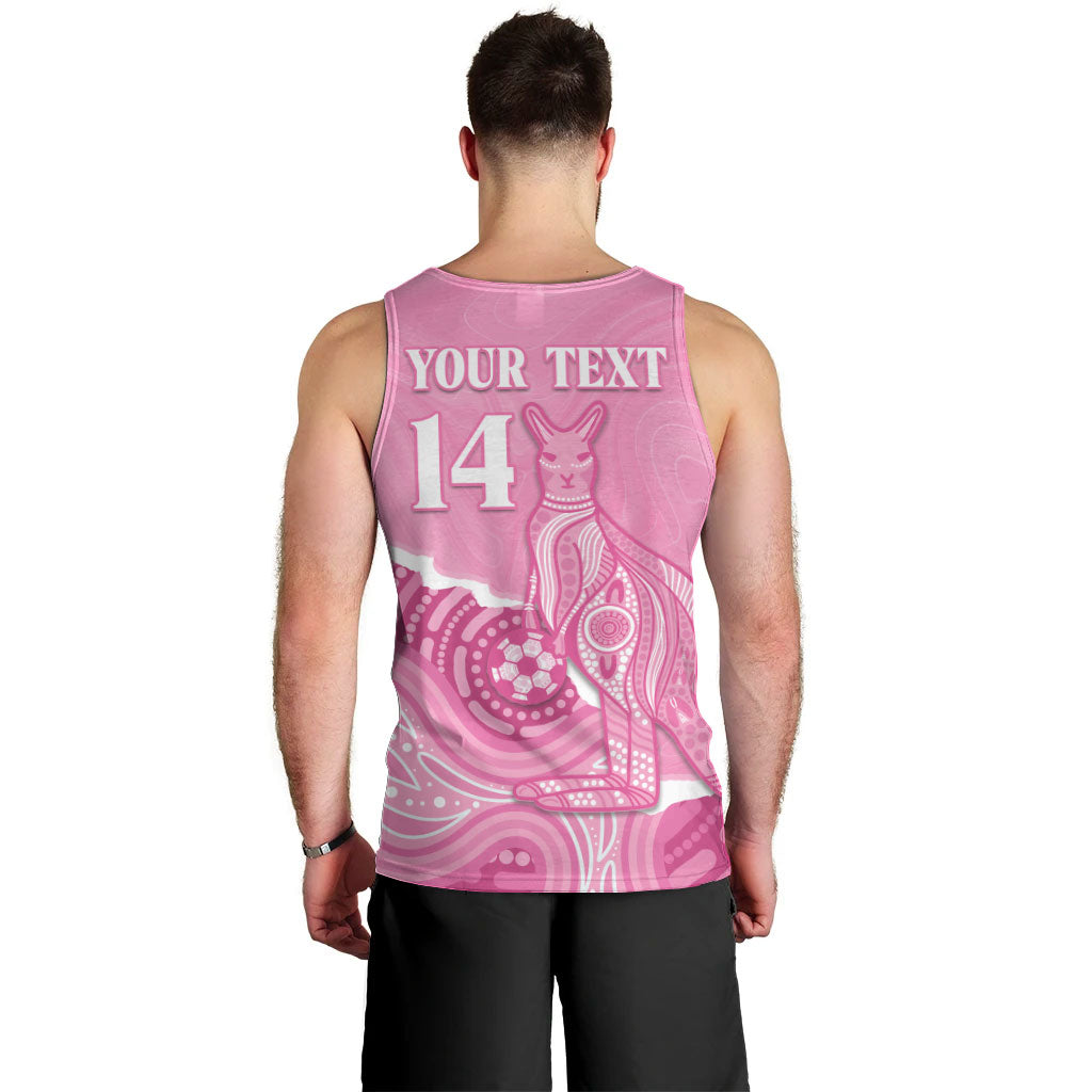 Australia Soccer Breast Cancer Custom Men Tank Top Think Pink Aussie Opal Aboriginal Art