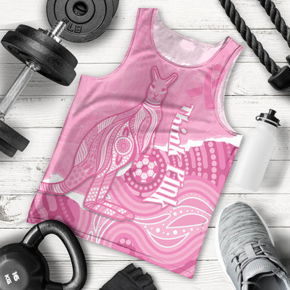 Australia Soccer Breast Cancer Custom Men Tank Top Think Pink Aussie Opal Aboriginal Art