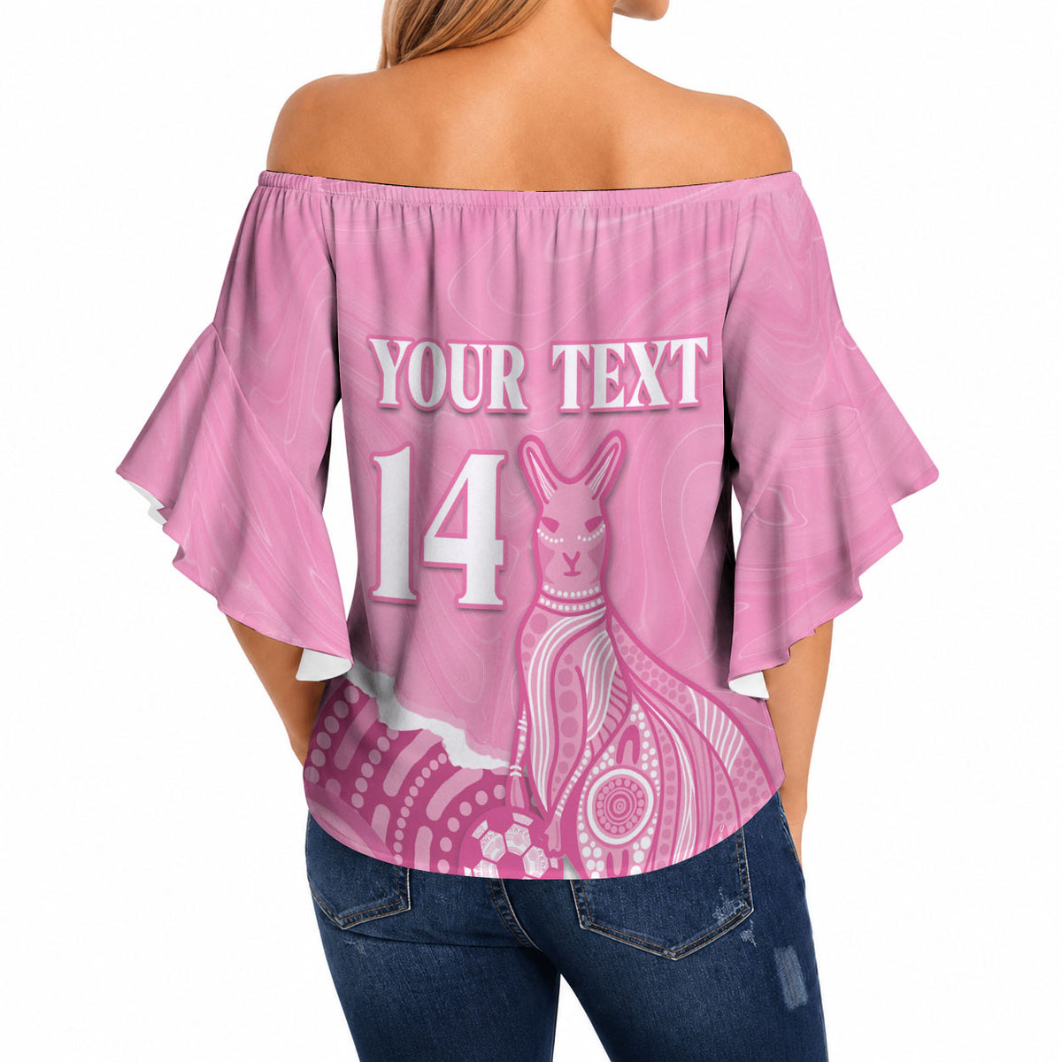 Australia Soccer Breast Cancer Custom Off Shoulder Wrap Waist Top Think Pink Aussie Opal Aboriginal Art