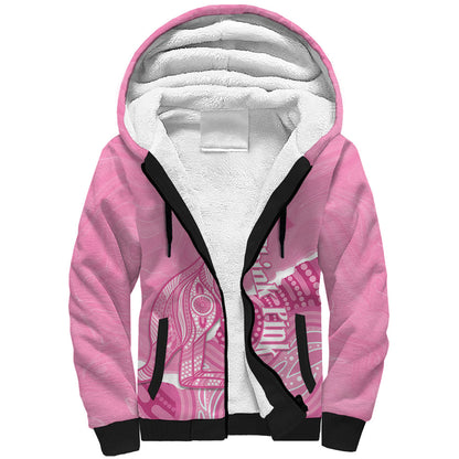 Australia Soccer Breast Cancer Custom Sherpa Hoodie Think Pink Aussie Opal Aboriginal Art