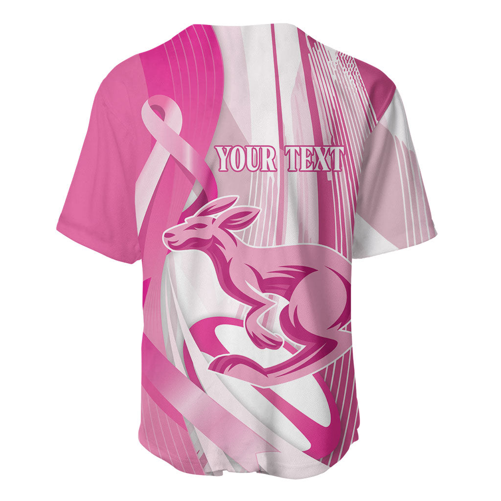 Australia Rugby Breast Cancer Personalised Baseball Jersey Brave Strong Pink Ribbon Sporty Style