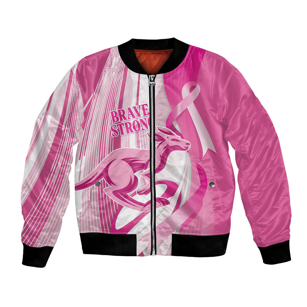 Australia Rugby Breast Cancer Personalised Bomber Jacket Brave Strong Pink Ribbon Sporty Style