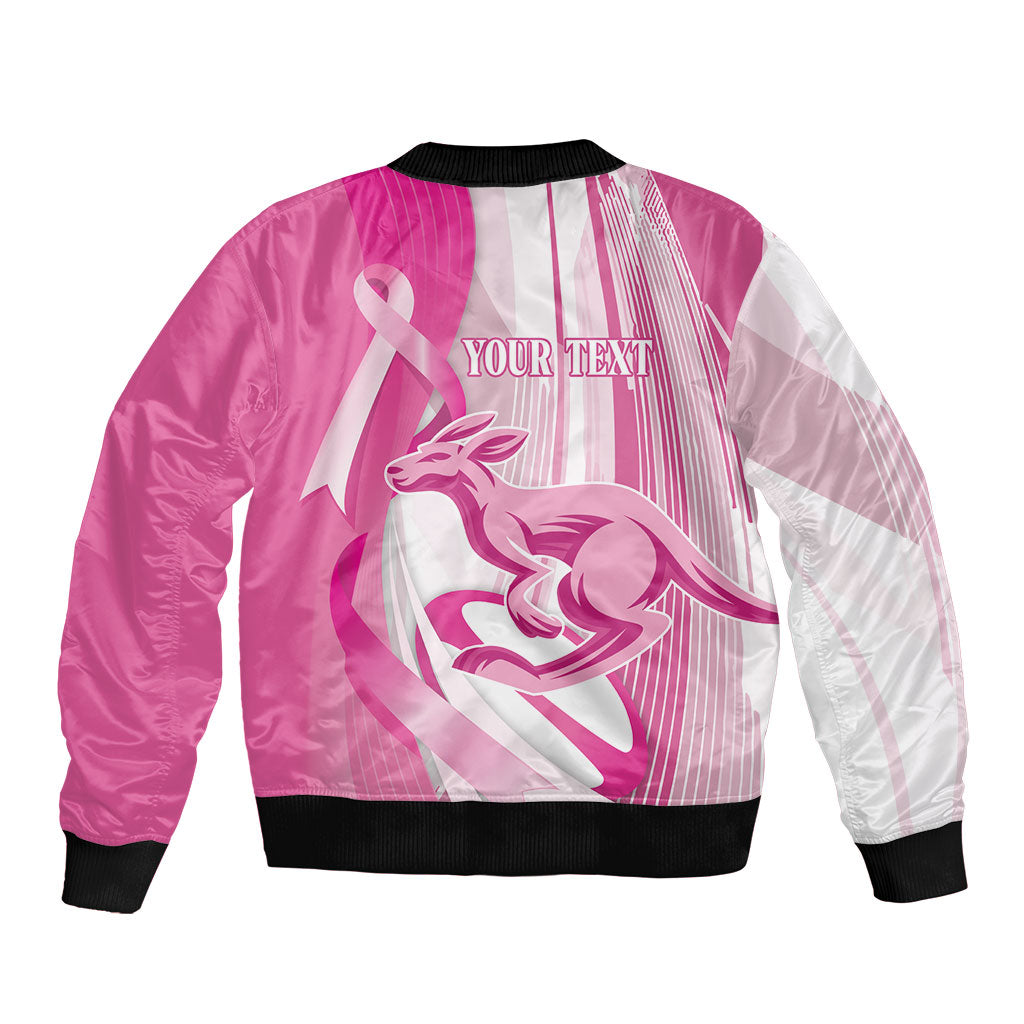 Australia Rugby Breast Cancer Personalised Bomber Jacket Brave Strong Pink Ribbon Sporty Style