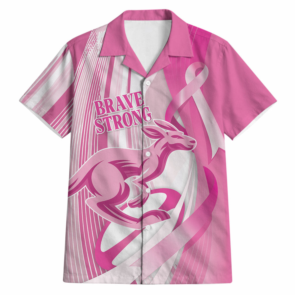 Australia Rugby Breast Cancer Personalised Hawaiian Shirt Brave Strong Pink Ribbon Sporty Style
