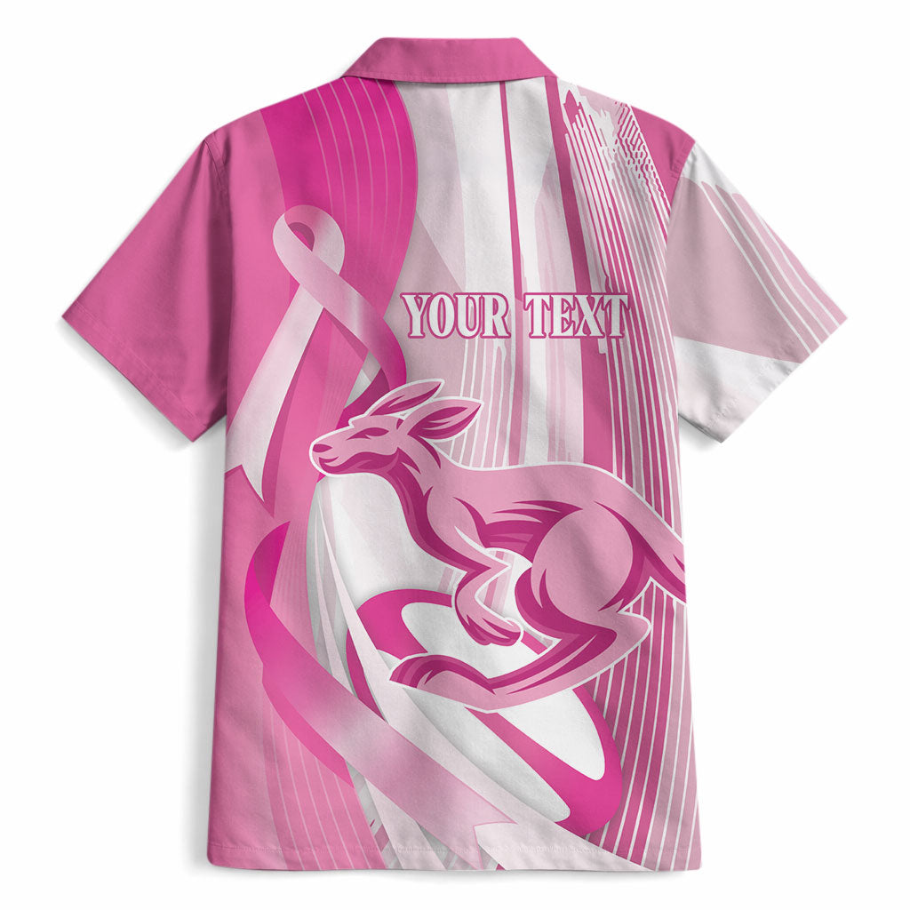 Australia Rugby Breast Cancer Personalised Hawaiian Shirt Brave Strong Pink Ribbon Sporty Style