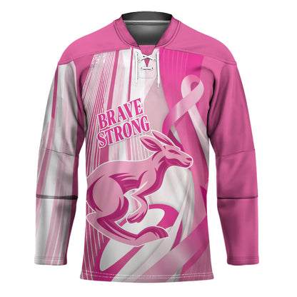 Australia Rugby Breast Cancer Personalised Hockey Jersey Brave Strong Pink Ribbon Sporty Style