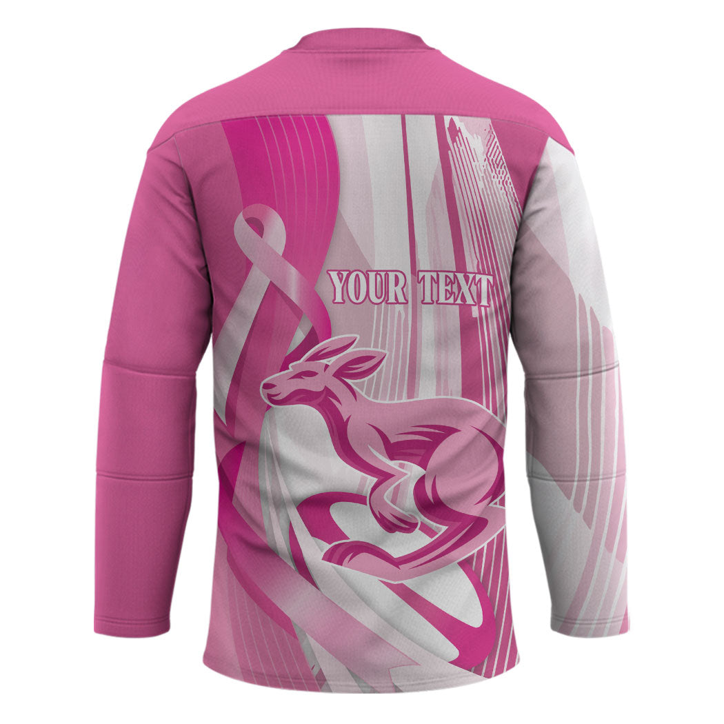 Australia Rugby Breast Cancer Personalised Hockey Jersey Brave Strong Pink Ribbon Sporty Style