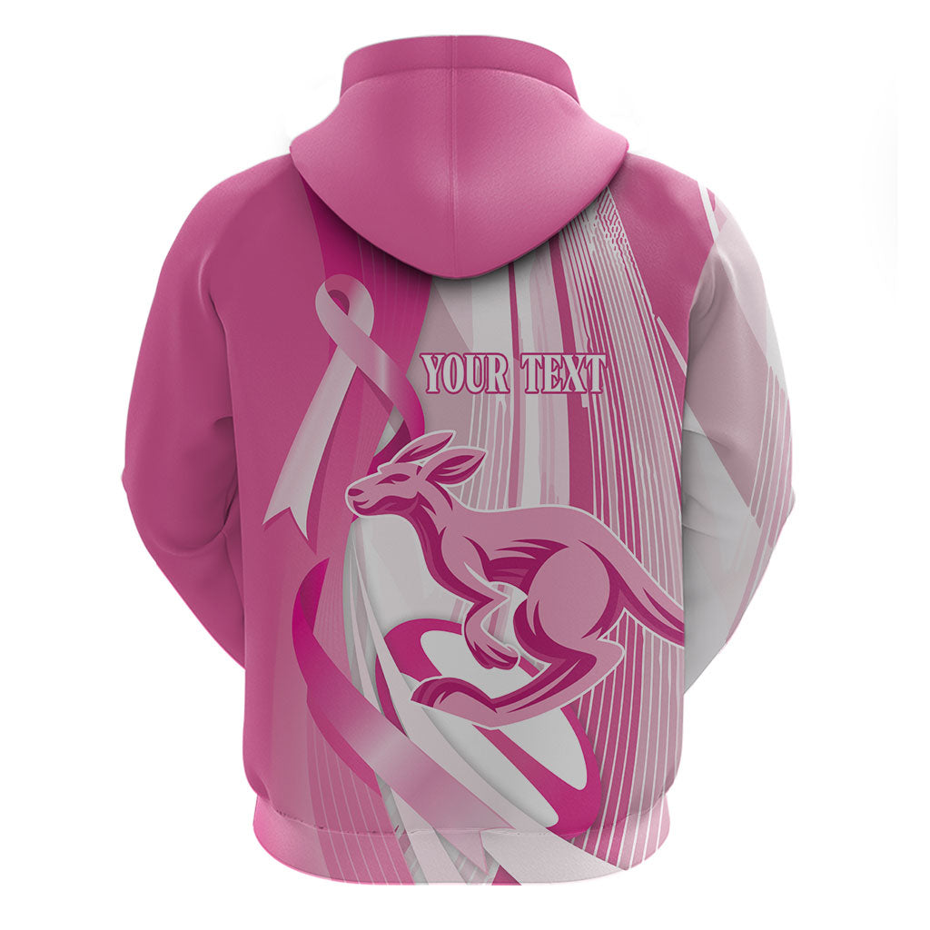 Australia Rugby Breast Cancer Personalised Hoodie Brave Strong Pink Ribbon Sporty Style