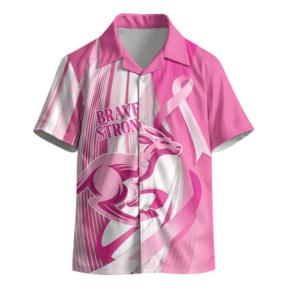 Australia Rugby Breast Cancer Personalised Kid Hawaiian Shirt Brave Strong Pink Ribbon Sporty Style