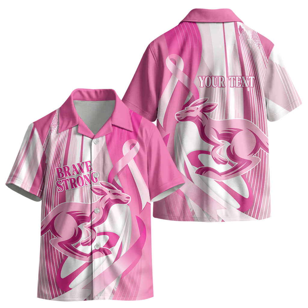 Australia Rugby Breast Cancer Personalised Kid Hawaiian Shirt Brave Strong Pink Ribbon Sporty Style