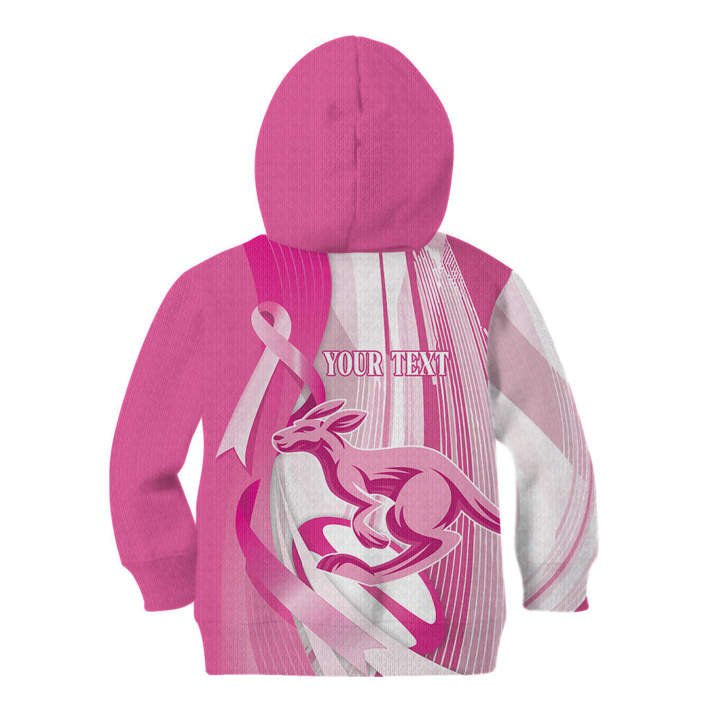 Australia Rugby Breast Cancer Personalised Kid Hoodie Brave Strong Pink Ribbon Sporty Style