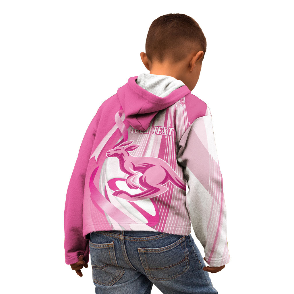 Australia Rugby Breast Cancer Personalised Kid Hoodie Brave Strong Pink Ribbon Sporty Style