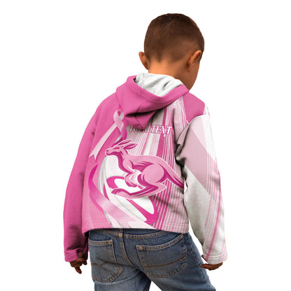 Australia Rugby Breast Cancer Personalised Kid Hoodie Brave Strong Pink Ribbon Sporty Style