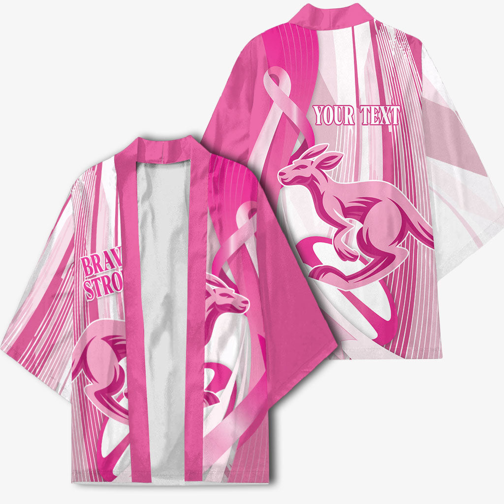 Australia Rugby Breast Cancer Personalised Kimono Brave Strong Pink Ribbon Sporty Style