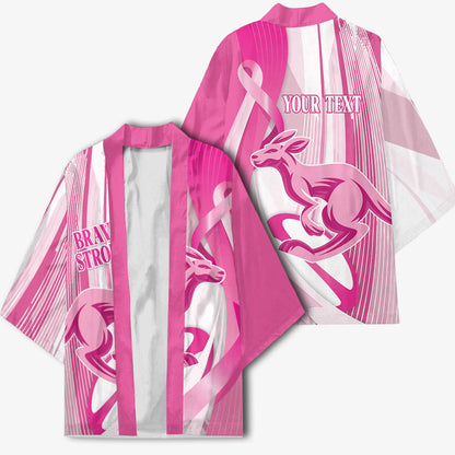 Australia Rugby Breast Cancer Personalised Kimono Brave Strong Pink Ribbon Sporty Style
