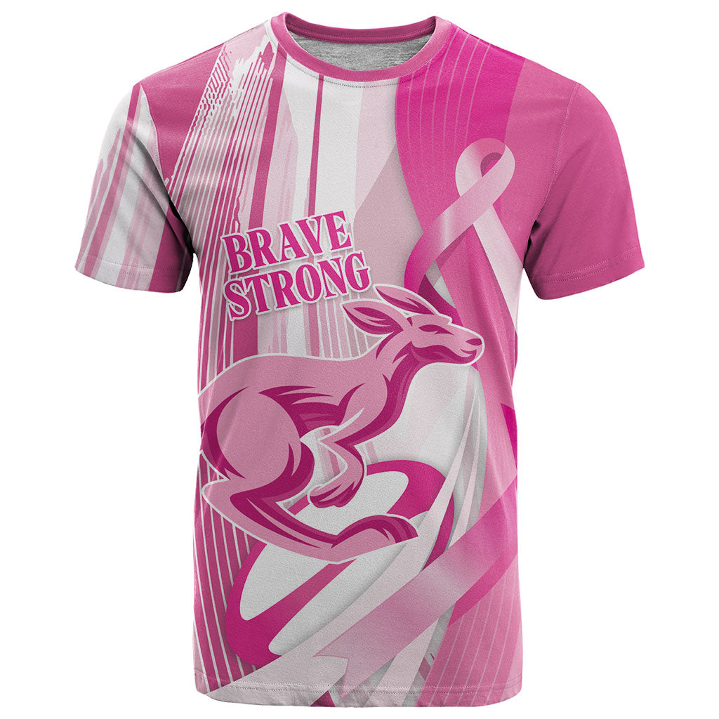 Australia Rugby Breast Cancer Personalised T Shirt Brave Strong Pink Ribbon Sporty Style