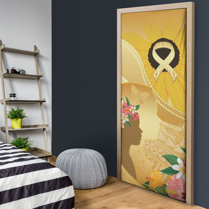 Polynesia Childhood Cancer Support Door Cover Be Bold Go Gold Polynesian Art