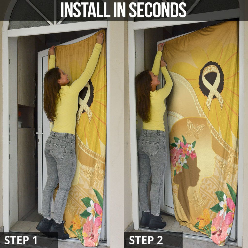 Polynesia Childhood Cancer Support Door Cover Be Bold Go Gold Polynesian Art