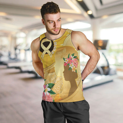 Polynesia Childhood Cancer Support Men Tank Top Be Bold Go Gold Polynesian Art