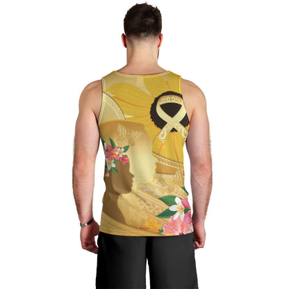 Polynesia Childhood Cancer Support Men Tank Top Be Bold Go Gold Polynesian Art