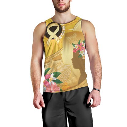 Polynesia Childhood Cancer Support Men Tank Top Be Bold Go Gold Polynesian Art