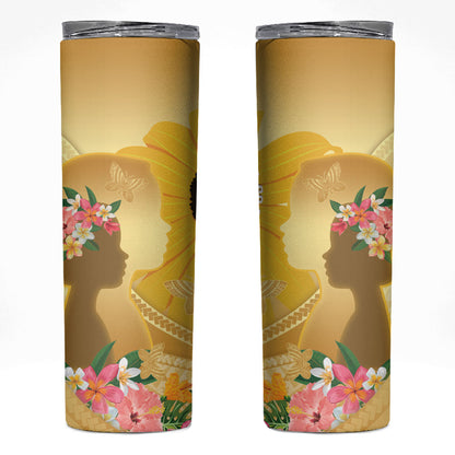 Polynesia Childhood Cancer Support Skinny Tumbler Be Bold Go Gold Polynesian Art