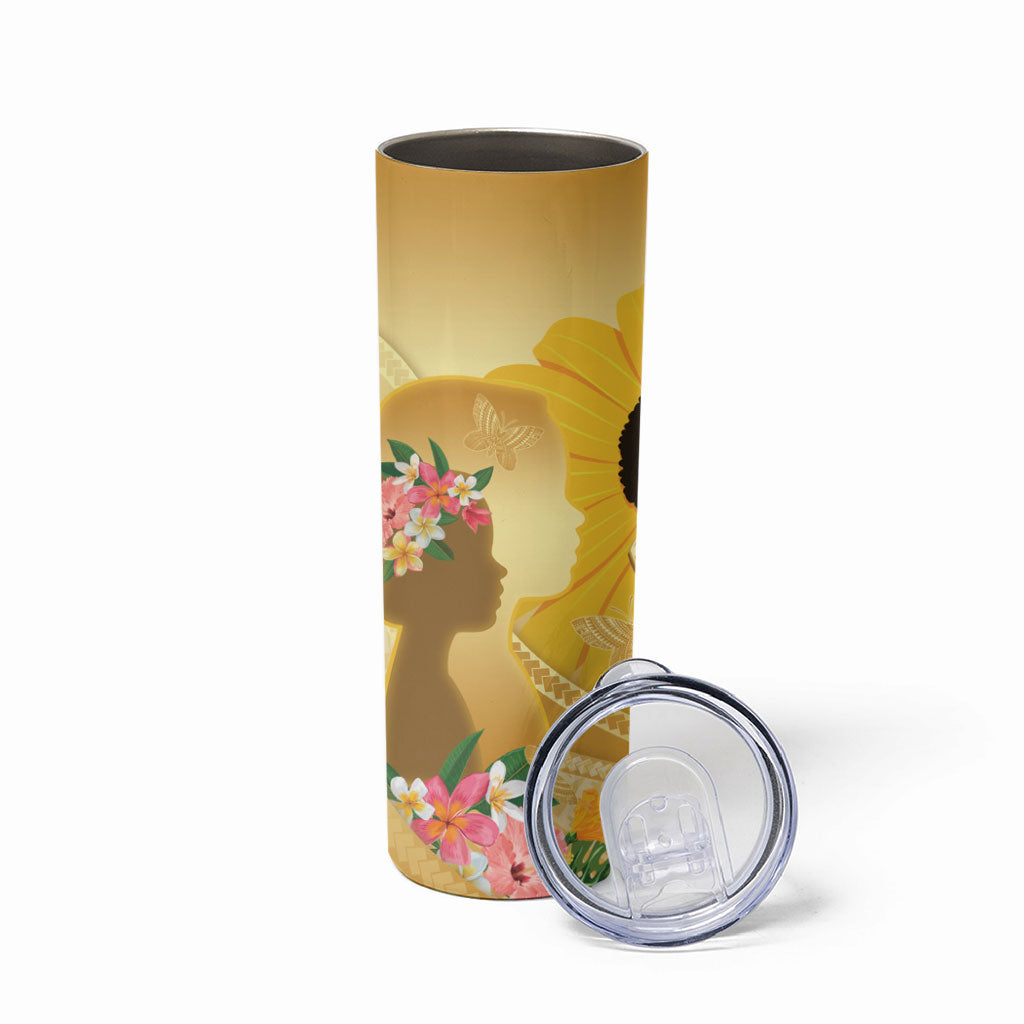 Polynesia Childhood Cancer Support Skinny Tumbler Be Bold Go Gold Polynesian Art