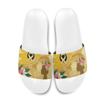 Polynesia Childhood Cancer Support Slide Sandals Be Bold Go Gold Polynesian Art