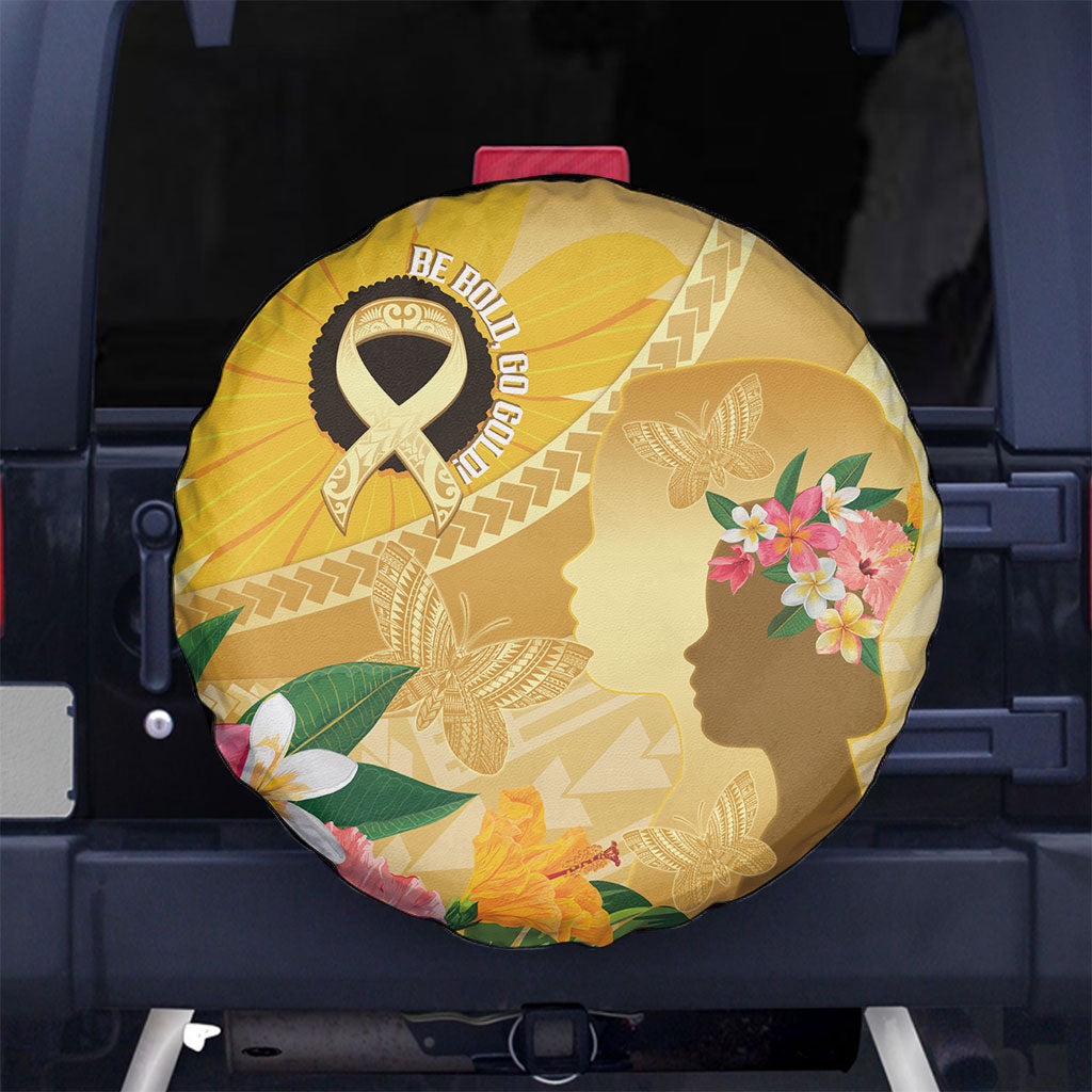 Polynesia Childhood Cancer Support Spare Tire Cover Be Bold Go Gold Polynesian Art