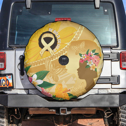 Polynesia Childhood Cancer Support Spare Tire Cover Be Bold Go Gold Polynesian Art