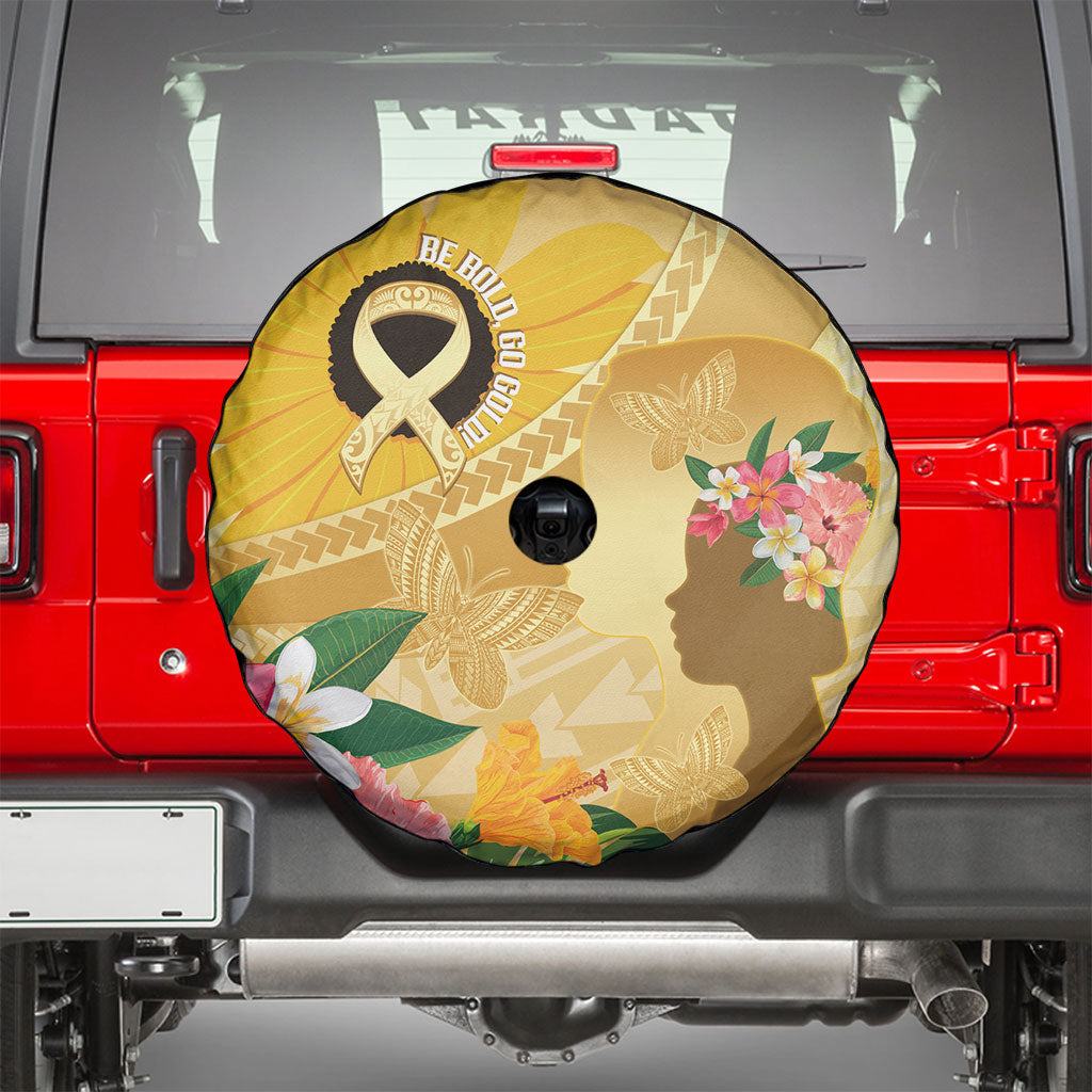 Polynesia Childhood Cancer Support Spare Tire Cover Be Bold Go Gold Polynesian Art