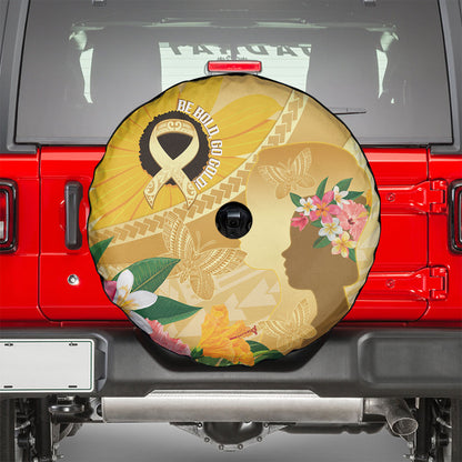 Polynesia Childhood Cancer Support Spare Tire Cover Be Bold Go Gold Polynesian Art
