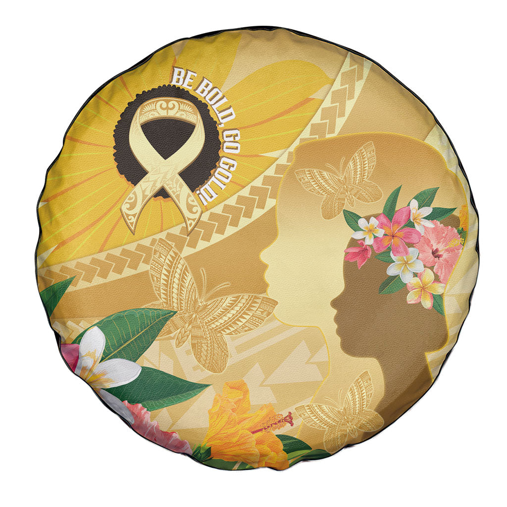 Polynesia Childhood Cancer Support Spare Tire Cover Be Bold Go Gold Polynesian Art