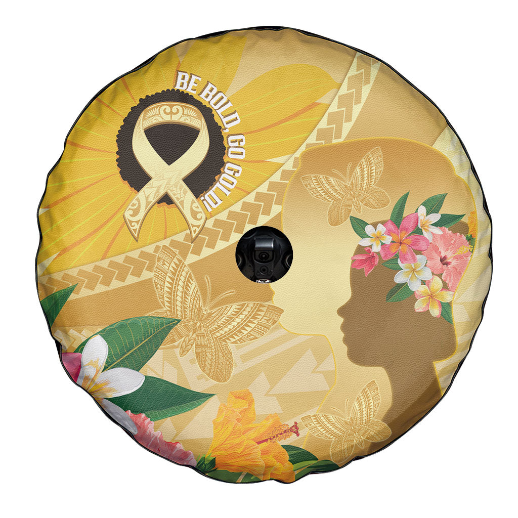 Polynesia Childhood Cancer Support Spare Tire Cover Be Bold Go Gold Polynesian Art