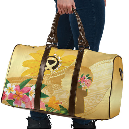 Polynesia Childhood Cancer Support Travel Bag Be Bold Go Gold Polynesian Art