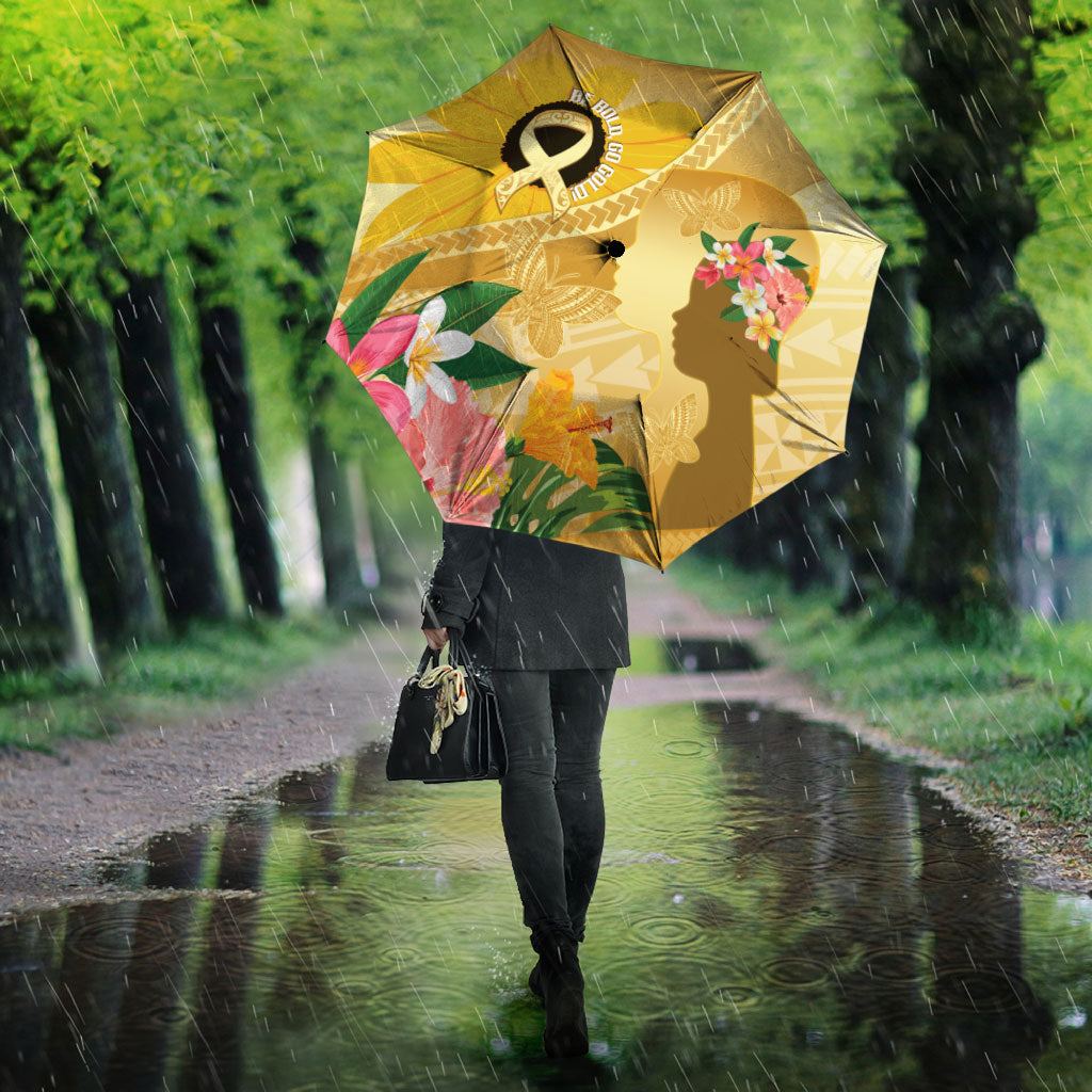 Polynesia Childhood Cancer Support Umbrella Be Bold Go Gold Polynesian Art