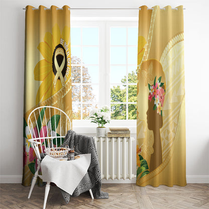 Polynesia Childhood Cancer Support Window Curtain Be Bold Go Gold Polynesian Art