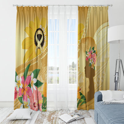 Polynesia Childhood Cancer Support Window Curtain Be Bold Go Gold Polynesian Art