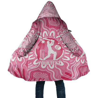 Australia Cricket Breast Cancer Personalised Cloak Pink Ribbon Aboriginal Art