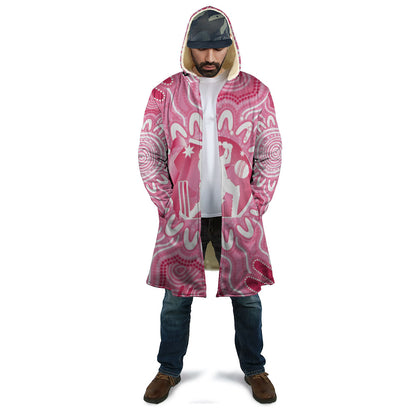 Australia Cricket Breast Cancer Personalised Cloak Pink Ribbon Aboriginal Art
