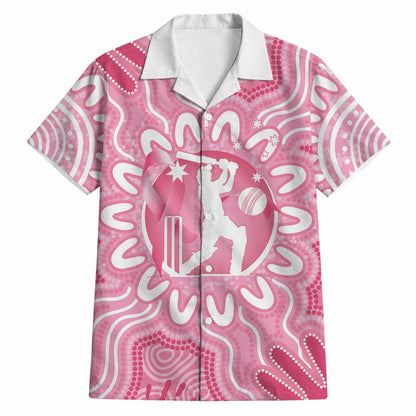 Australia Cricket Breast Cancer Personalised Hawaiian Shirt Pink Ribbon Aboriginal Art