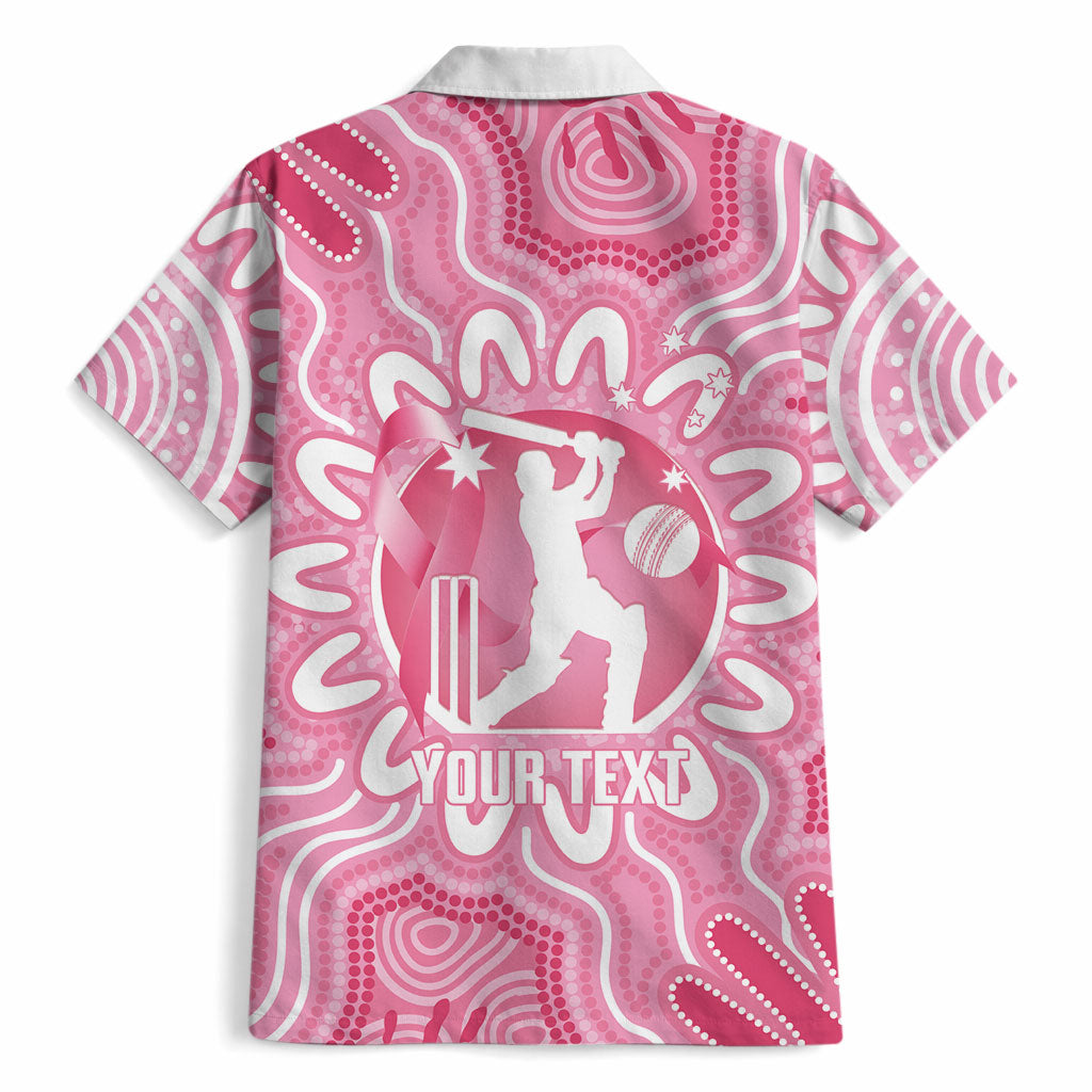 Australia Cricket Breast Cancer Personalised Hawaiian Shirt Pink Ribbon Aboriginal Art