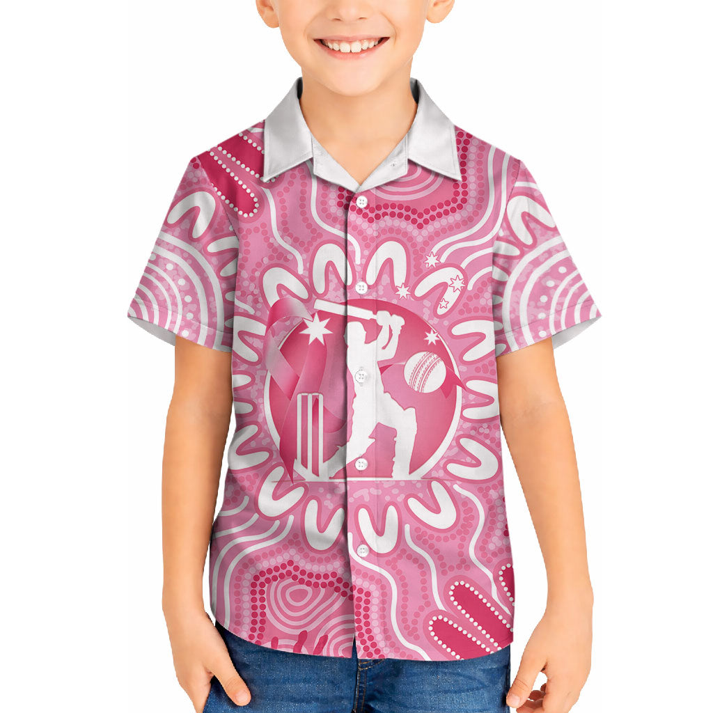 Australia Cricket Breast Cancer Personalised Hawaiian Shirt Pink Ribbon Aboriginal Art