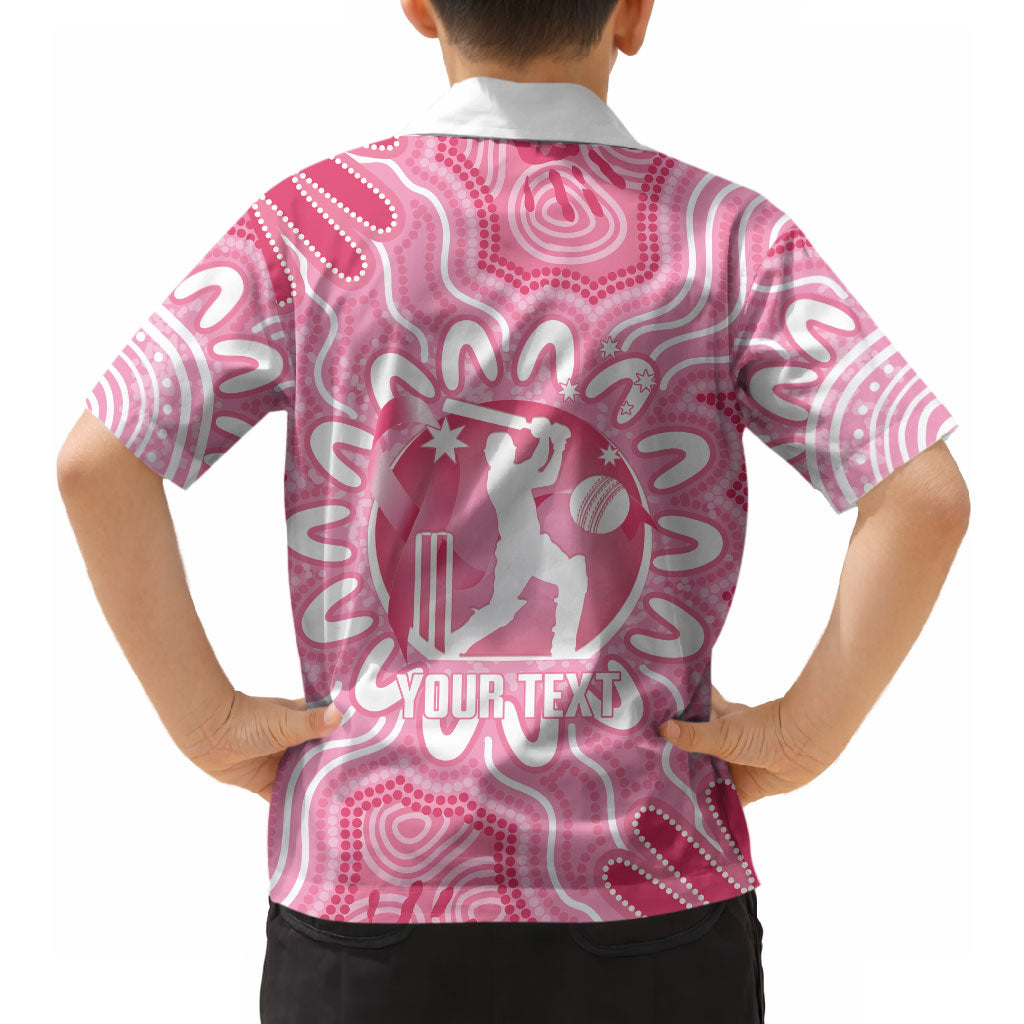 Australia Cricket Breast Cancer Personalised Hawaiian Shirt Pink Ribbon Aboriginal Art